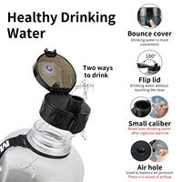 Bouteille d'eau sans BPA en plastique pour le sport, gourde en plastique à dégradé de couleurs pour le bureau, bouteilles d'eau sans BPA personnalisées