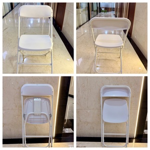 White Plastic Modern Folding <b>Chair</b> for <b>Outdoor</b> Garden Dining & Living Room Use <b>Stackable</b> Lightweight Durable UV Resistant - Product Image 2