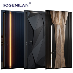 Puertas delanteras de seguridad de metal turco exterior Rogenilan para <span class=keywords><strong>puerta</strong></span> de <span class=keywords><strong>entrada</strong></span> pivotante de aluminio fundido exterior moderna para casa - Product Image 4