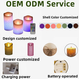 <span class=keywords><strong>Bougie</strong></span> électronique à LED RGB avec flamme vacillante en cire véritable alimentée par batterie avec télécommande pour la décoration de Noël - Product Image 2