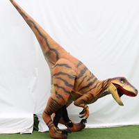 Costume de dinosaure réaliste et personnalisé, Velociraptor à jambes dégagées, avec structure métallique et revêtement en silicone, pour parcs d'aventure et musées (adultes)