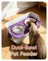 Ensemble de gamelles surélevées anti-vomissement BLUEWORTH, gamelles doubles orthopédiques surélevées pour chats âgés avec base imperméable