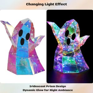 Decoración Holográfica 3D para Ventana de Halloween, Fantasma con Luces LED, Alimentación USB, 8 Modos Dinámicos, Adorno Luminoso Prismático, Espeluznante - Product Image 5