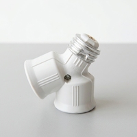 Adaptateur de douille E27-2E27 de haute qualité, support d'ampoule LED, double douille, style PBT ignifuge, vis, garantie de 2 ans, CE Rohs