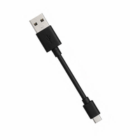 Câble USB vers C court noir, charge rapide, câble de synchronisation de données de type C court pour téléphone Android