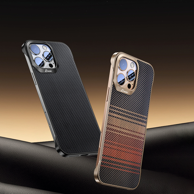 New Ultra-Thin Borderless t for iPhone 17 16 15 14 Pro Max Aramid Fiber Phone Cases