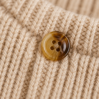 Pull Henley en laine et nylon pour homme, à manches longues, tricot côtelé, uni, respirant, anti-boulochage, vêtements d'hiver