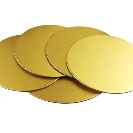 食品グレードのゴールドメタリック耐油性再利用可能な頑丈な段ボール紙ケーキパッドボード