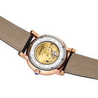 Montre de couple Caluola Charm ODM/OEM avec cadran analogique gravé, cristal saphir, calendrier, mouvement mécanique, boîtier en acier inoxydable, 5 BAR