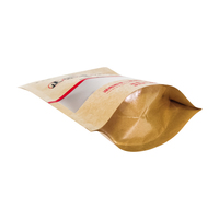 Sacs personnalisés en papier kraft avec fenêtre transparente et fermeture éclair, pochettes souples laminées PE de qualité alimentaire pour le bœuf