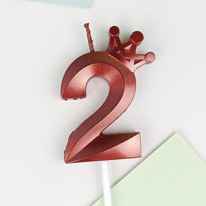 Venta al por mayor corona colorida número digital 0-9 velas decoraciones de pastel de cumpleaños y vacaciones para uso doméstico-para Diwali y Halloween - Product Image 3