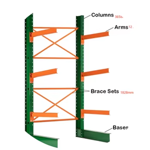 Cages de stockage en forme de larme en acier Système sélectif polyvalent de rayonnage à palettes Rayonnage d'entrepôt avec étagère - Product Image 1