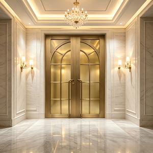 <span class=keywords><strong>Porte</strong></span> <span class=keywords><strong>d</strong></span>'<span class=keywords><strong>entrée</strong></span> <span class=keywords><strong>de</strong></span> luxe en laiton avec charnières pour hôtel, villa, magasin, <span class=keywords><strong>porte</strong></span> double vitrée avec serrure à clé <span class=keywords><strong>de</strong></span> sécurité, design sur mesure - Product Image 3
