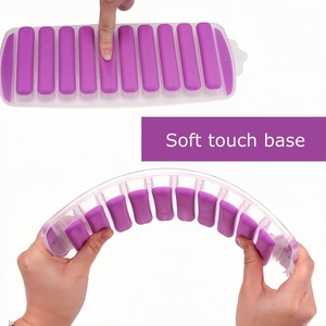 Lot de 3 moules à glaçons flexibles à démoulage facile, 21 compartiments, forme allongée, en plastique et TPR - Product Image 3