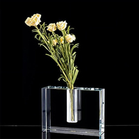 Vase à fleurs en acrylique transparent, idéal pour la décoration de table, hydroponie, maison, bureau, mariage, écologique - Grande Vente