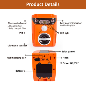 Năng Lượng Mặt Trời Động Vật Repeller Badgers Skunks Dơi Chim Gặm Nhấm Siêu Âm Gấu Repeller Sống Động Như Thật Bù Nhìn Năng Lượng Mặt Trời Siêu Âm Repeller - Product Image 3