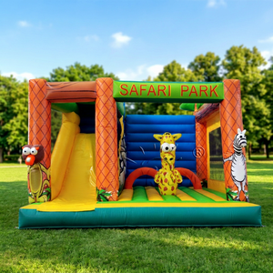 WINSUN Parc de jeux gonflable commercial pour enfants, animaux de la forêt, trampoline, couleur personnalisée, logo, matériau PVC, ignifuge, imperméable - Product Image 1
