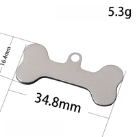 Ywyougang Personalisiertes Knochenförmiges Haustier-Anhänger, Edelstahl Blanko Hundeknochen-ID-Anhänger mit Individueller Lasergravur Haustier-Identifikationsgeschenk