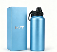 Bouteille d'eau isotherme sous vide en acier inoxydable 304 de 25 oz avec logo personnalisé, grande capacité, gobelet portable isolé avec couvercle sport noir – Vente en gros