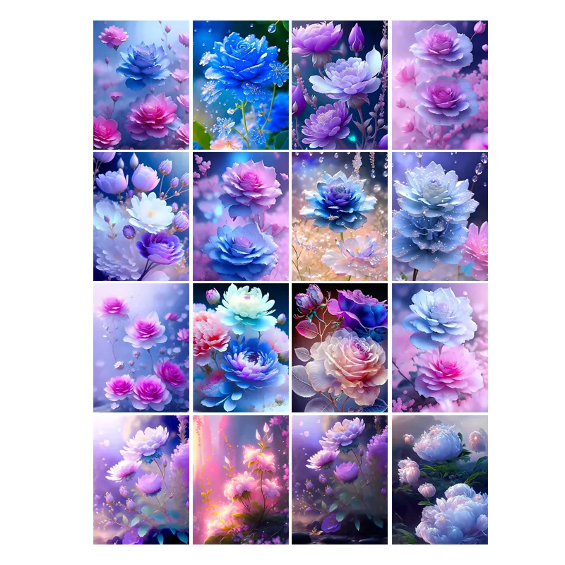 Dipinto di diamanti immagine mosaico di fiori rosa fai da te ricamo a punto croce bella decorazione per la casa 5D Art Gift