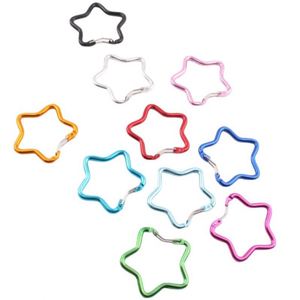 <b>Star</b> Shape Carabiner Hook - Colorful Aluminum Alloy Spring Clip for Bags Climbing Gear Keychain Accessory - Product Image 4