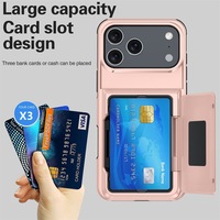 Étui de téléphone HMJ – Fournisseur en gros – Étui de téléphone en TPU et PC avec porte-cartes et poignée pour iPhone 17 16 15 14 13 12 11 Pro Max