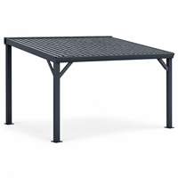 Pergola murale en aluminium avec toit rigide en métal, abri de patio incliné pour jardin