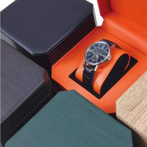 Boîte à montres octogonale en cuir PU haut de gamme pour 5 montres, idéale pour le rangement et les cadeaux - Product Image 5