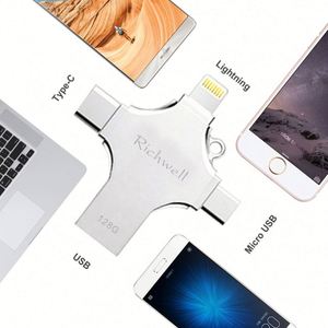 Memoria USB 3.0 Tipo-C 4 en 1 con Logotipo Personalizado, Nueva, para Teléfono Celular, 16GB-256GB - Product Image 3