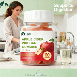 Gummies au <span class=keywords><strong>vinaigre</strong></span> <span class=keywords><strong>de</strong></span> cidre <span class=keywords><strong>de</strong></span> pomme Fulife Flaty Tummy, véganes, 60 unités, gummies amincissants Keto - Product Image 3
