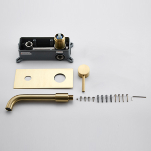 Rubinetto Moderno da Bagno <span class=keywords><strong>a</strong></span> Parete in Acciaio Inox Lucidato con Miscelatore <span class=keywords><strong>Monocomando</strong></span> <span class=keywords><strong>a</strong></span> Incasso e Piastra Integrata - Product Image 4