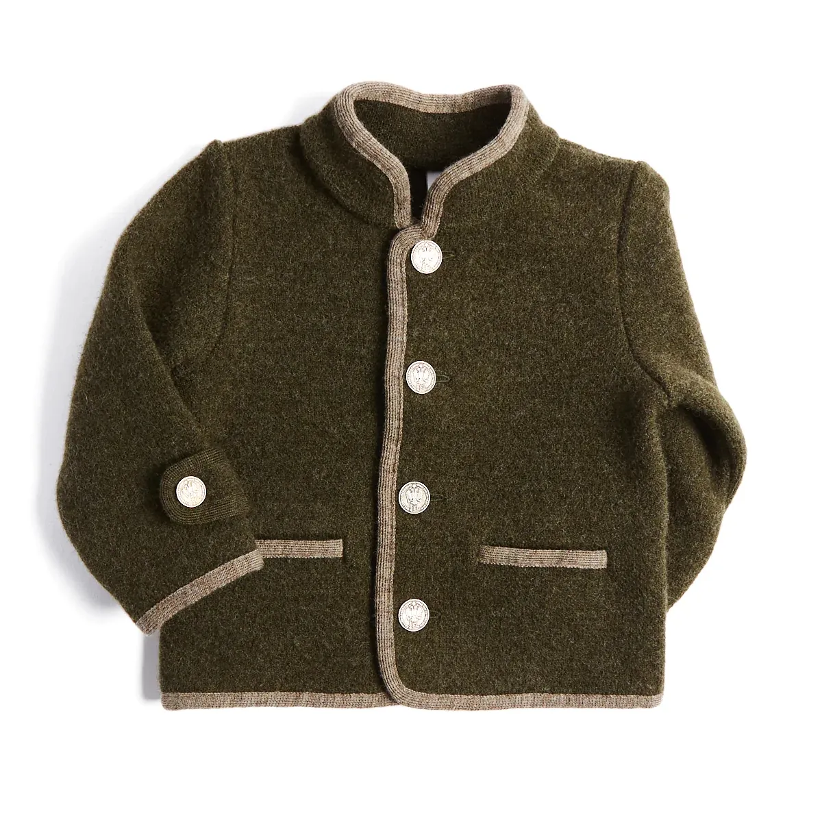 Children Classic Wool Jacket with Trim Boys Girls Autumn Winter Outwear Coats Kids Spanish Boutique Clothes