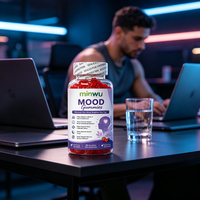 Gummies véganes sans sucre à haute puissance pour soulager le stress, favoriser la concentration et améliorer l'humeur pour hommes adultes