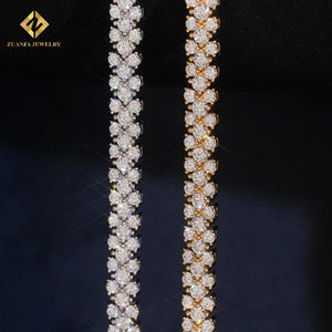 ZUANFA JEWELRY Moissanite Tennis <b>Bracelets</b> 18K Gold Plated 5.2MM Prong Setting Women's Luxury <b>Bracelet</b> - Product Image 4