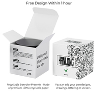 Pot de fleurs carré résistant aux enfants de 1oz 2oz 3oz 4oz personnalisé de luxe Pot en verre noir blanc Boîte de rangement en plastique Emballage