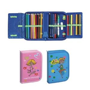 Trousse à crayons de dessin animé à couche unique pour enfants Ensemble de papeterie mignon