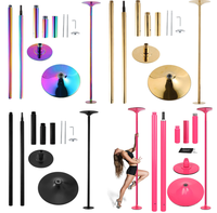 Tube de pole dance portable, peut être fixé et pivoté, barre de pole dance de boîte de nuit, professionnelle, 45 mm, fitness, danse en rotation / barre de pole dance pour strip-teaseuse