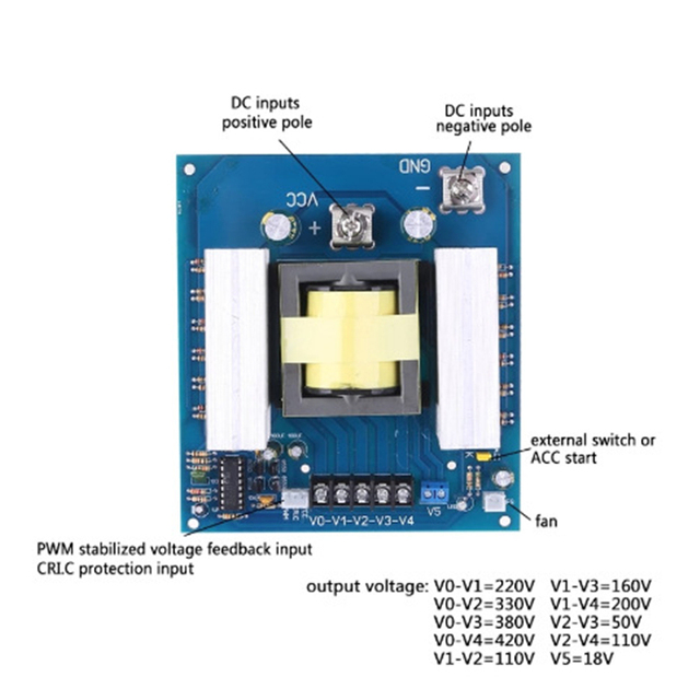 1000W Inverter DC to AC boost circuit board Sine correction wave single silicon machine front stage