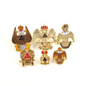 Kanatları aşağı kesim için çift kafa 3D cilalı altın mason masonik İskoçya ayin 33 <span class=keywords><strong>Pin</strong></span> serigraf baskılı rozeti - Product Image 6