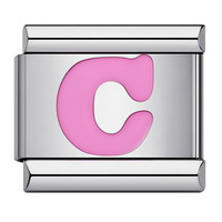 Bracelet à breloques italien en acier inoxydable rose, 26 lettres, maillons modulaires alphabet, bijoux de mode personnalisés, vente en gros