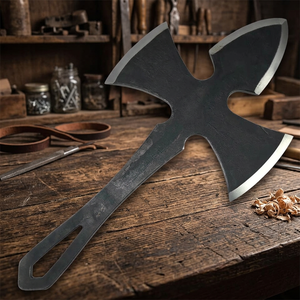 Hacha Táctica de Doble Hoja de Acero Inoxidable Hecha a Mano por BA Enterprises, Acero Forjado de Grado Industrial para Uso de Supervivencia - Product Image 4