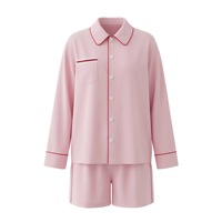 Ensemble de pyjama en Lyocell pour femme, manches longues et short, avec masque pour les yeux, léger, coupe ample, idéal pour l'été, vêtements de détente, OEM bienvenu