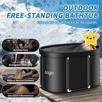 Baignoire de glace ovale portable pour athlètes Baignoire plongeante à eau froide portable avec couverture Therapy Ice Baths