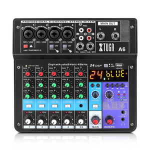 Xtuga haute qualit&eacute; 48v alimentation fant&ocirc;me console de mixage Professionnel 6 canaux mini usb num&eacute;rique carte <strong>son</strong> dj m&eacute;langeur - Product Image 2