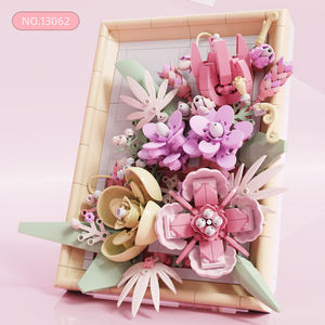 13063 Creative MOC DIY Photo Frame Flower Desk Decoration Block Set Kids Assemble Puzzle Building Block Plastic Toy Juguetes - Product Image 5