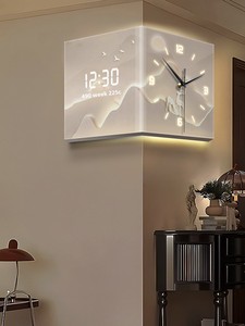 Modern <strong>Silent</strong> Running Drill-Free Digital Display Double-Sided Acrylic <strong>Wall</strong> <strong>Clock</strong> Moon-Light Back Single Face Electric <strong>Wall</strong> <strong>Clock</strong> - Product Image 3