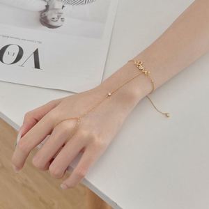 Bracelets chaîne de doigt Dylam en argent S925 avec pendentif queue en zircon cubique 5A et alphabet LOVE, pour cadeau d'anniversaire - Product Image 5