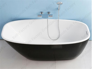 Black Acrylic Standard <strong>Bathtub</strong> Size Free Standing Baths - Product Image 2