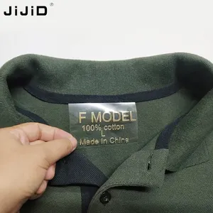 JiJiD Custom Logo Print Sport Shirt Swimwear Garment Heat Press On Tagless Heat Transfer Sticker Care Label For T-shirt Clothing