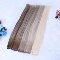 Extensions de cheveux 100% vierges bruts, couleur personnalisée, double épaisseur, mèches Remy, 14-26 pouces, extensions de cheveux humains en trame
